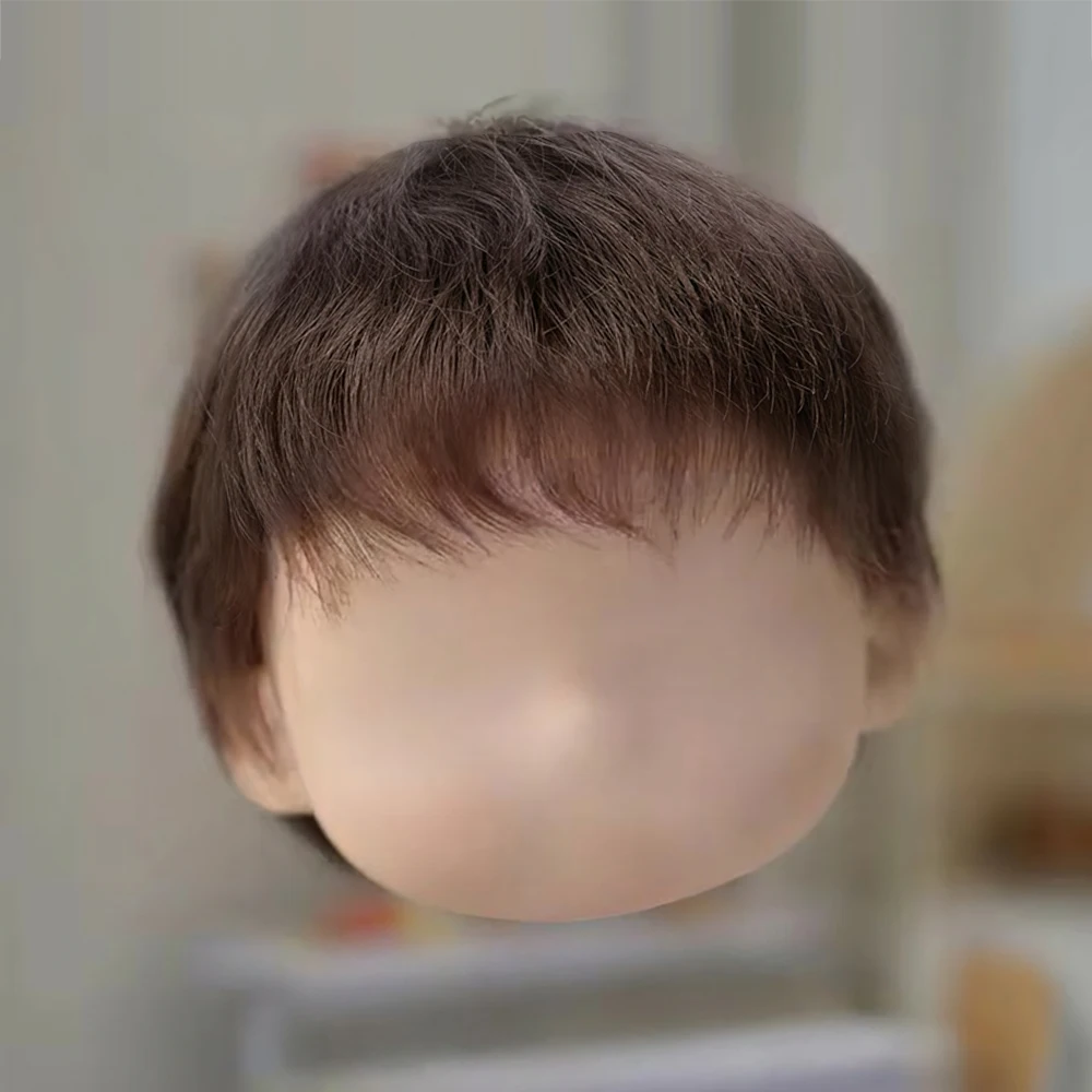 

BJD Wig Qbaby Big Head Doll Hair Meng dian dian Soft Hair Cute Brown Short Hair Doll Accessories