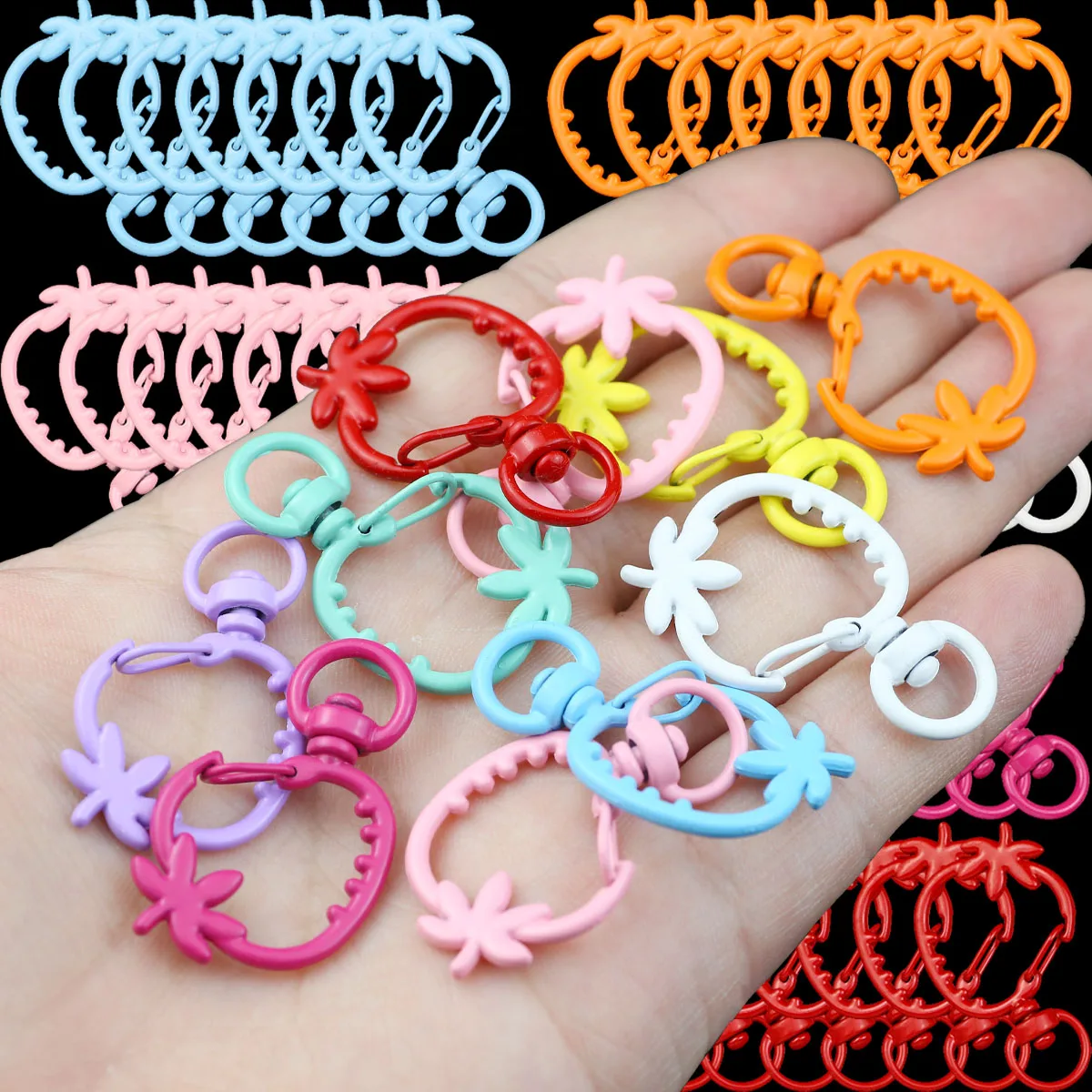 Strawberry shape Baking Paint Snap Hook Colorful Lobster Key Clasps Dolls/Label Connector For Jewelry Making DIY 5-20pcs