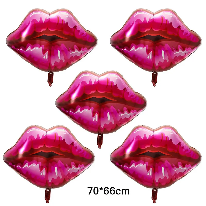 5pcs 70*66cm Lip Foil Helium Balloons For Valentine\'s Day Birthday Party Wedding Decoration Air Globos Supplies Kids Toys Gifts