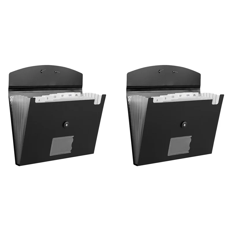 

2X Accordian File Organizer 7 Pocket Expanding File Folder Plastic Expandable File Folder Transparent Inside