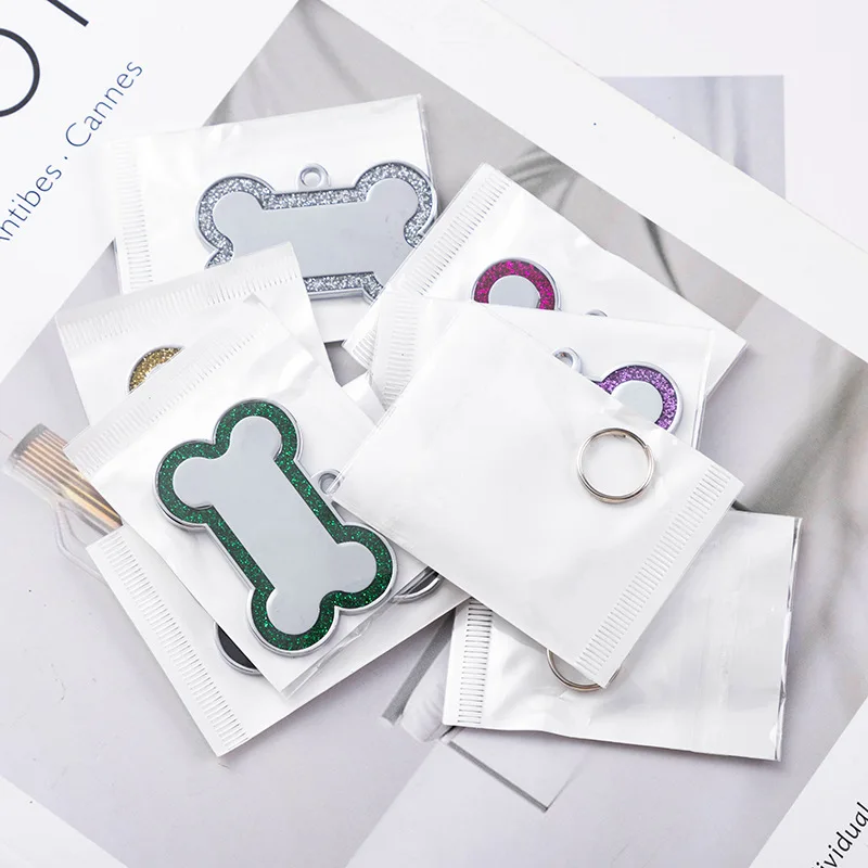 Zinc Alloy Double-Sided Personalized Customized Pet Engraved ID Name Plate Puppy Bone Shape Collar Tag Plate Pendant Decorations