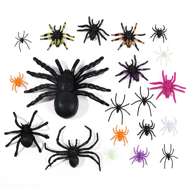

5/45/70Pcs Happy Halloween Simulation Plastic Fake Spider Realistic Insect Model Ornament Halloween Party Home Decoration Supply