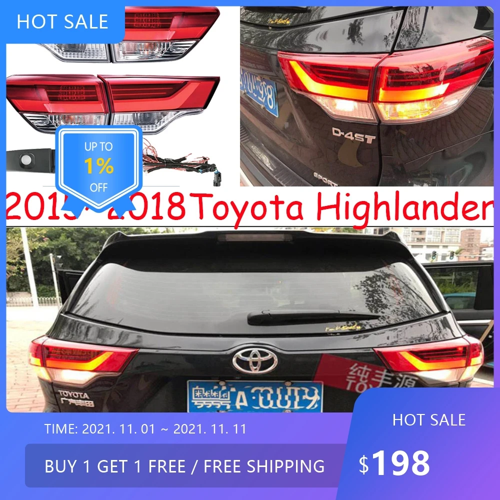 

1 шт. задний фонарь для Toyota Highlander/Kluger 2015-2018 гг., светодиодный, автомобильные аксессуары, задний фонарь/противотуманная фара для Highlander