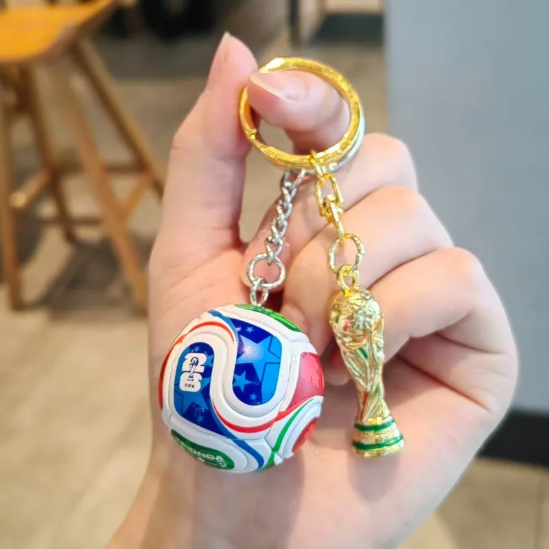 FIFA 2026 Official Match Ball Keychain World Cup Model Plastic Mini Soccer Ball Key Ring Sports Fan Souvenir Bag Charm Gifts