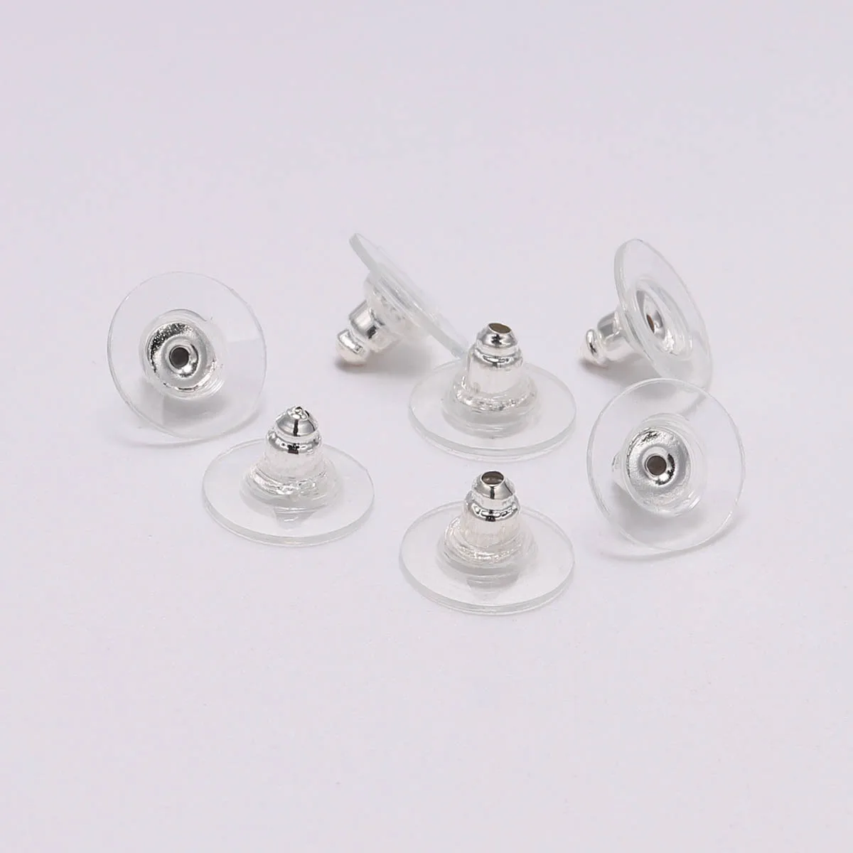 100 PCS DIY Jewelry Accessories Ear Plugs Round Disc Shaped Earring Stoppers - view 5