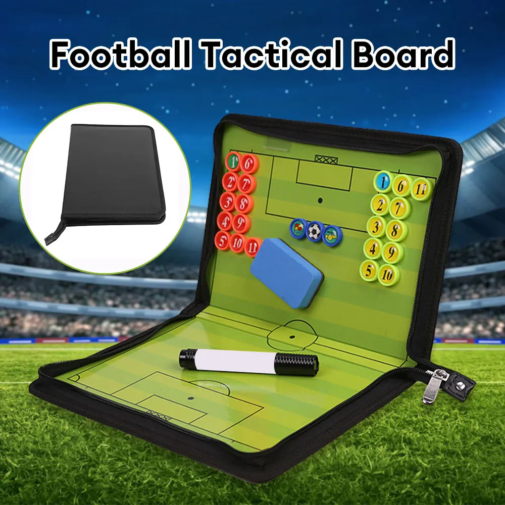 

Foldable Magnetic Tactical Board Football Training Tactical Clipboard Football Coach Tactical Board Set With Large Board Eraser