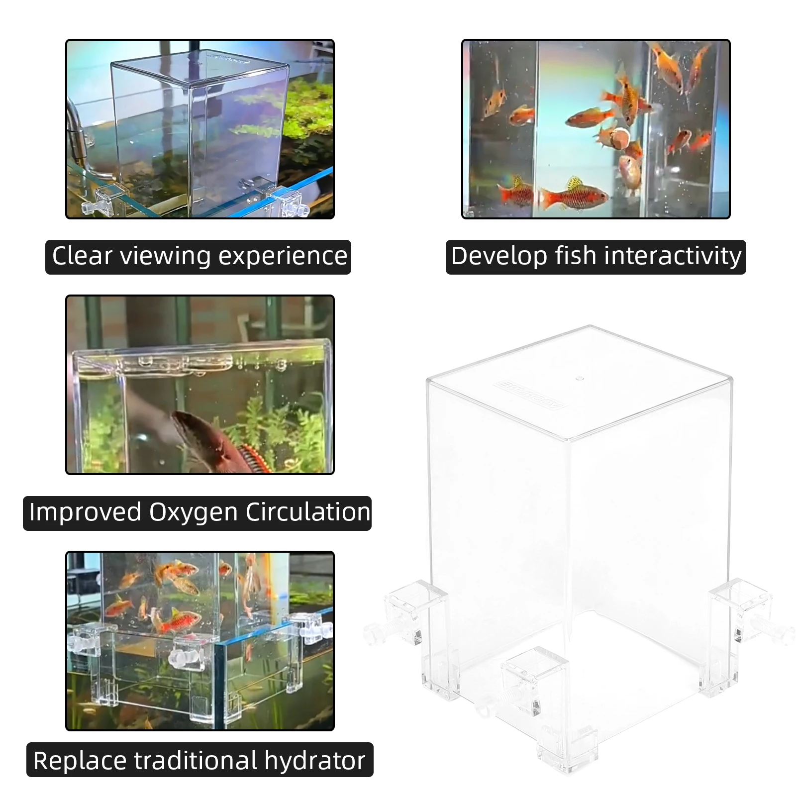 Fish Elevator Water Auto-Refill Negative Pressure Suspended Fish Tank Aquarium Decoration Increase Pets Fish Activity Area