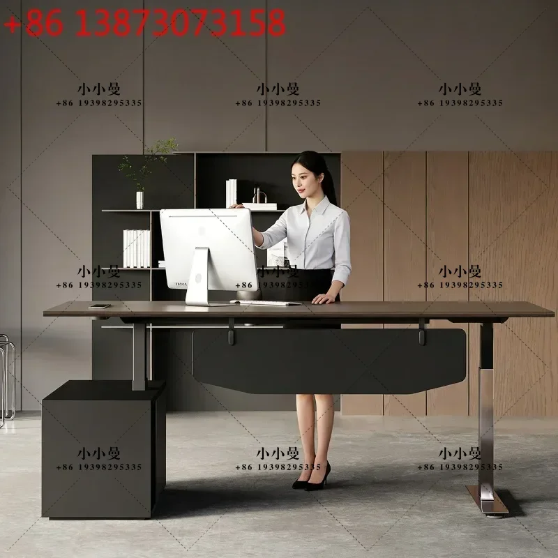 Intelligent Electric Lifting Supervisor Manager's Office Light Luxury President's Desk