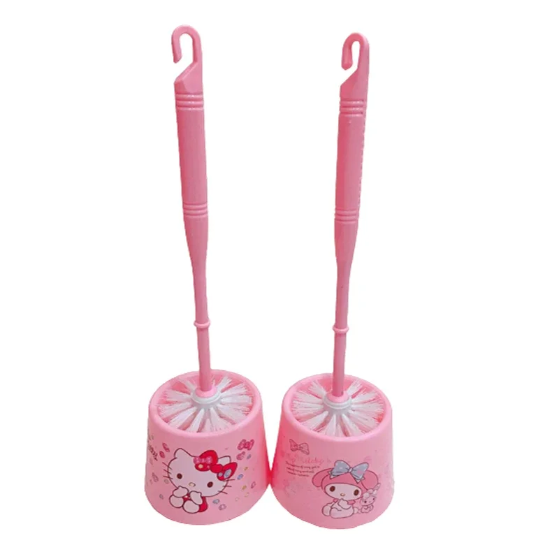 Hello Kitty Cute Cartoon Toilet Brush Long Handle Toilet Clean Tool Floor-Standing with Base Cleaning Brush Bathroom Accessories