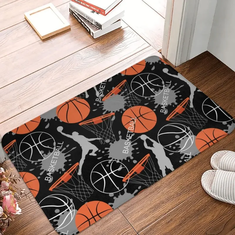 Creative Billiards 8 Ball Door Mat Small Carpet Fire and Water Effect Design Anti-slip Rug for Billiards Fans Home Decor