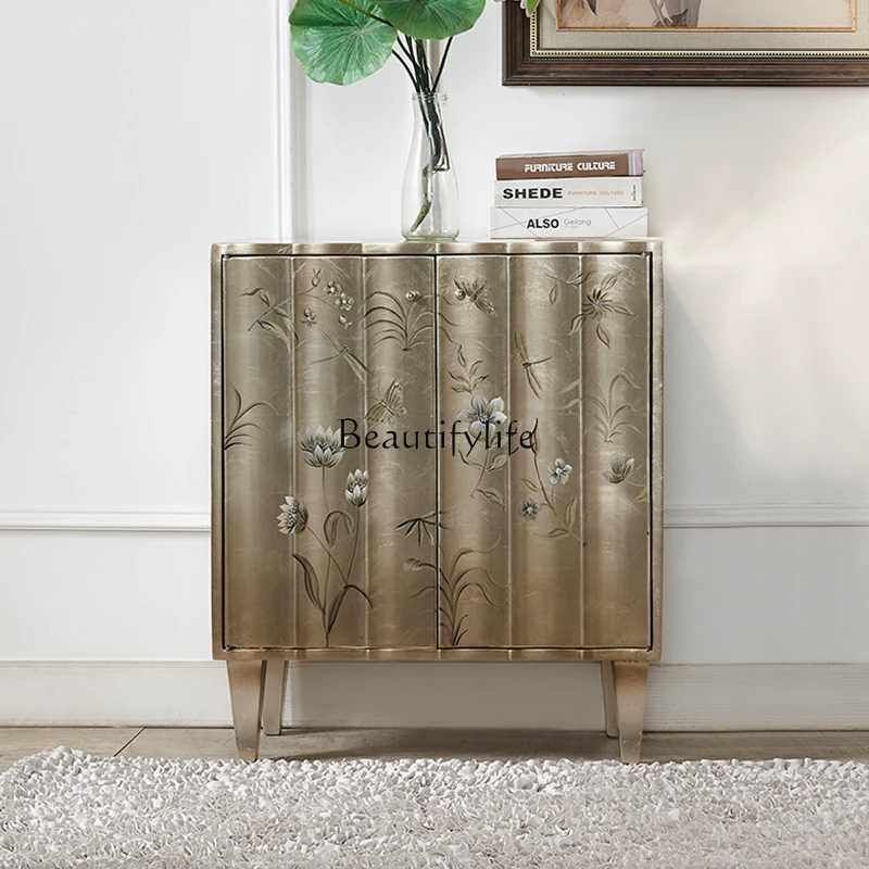 

04*European shoe cabinet, entrance cabinet, European living room decoration solid wood foyer