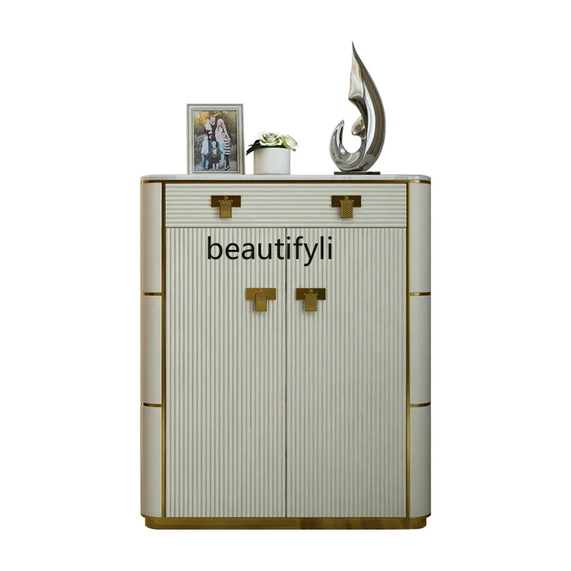 

Great discounts Light luxury shoe cabinet Italian home foyer storage shoe rack post-modern marble small apartment high-end, entr