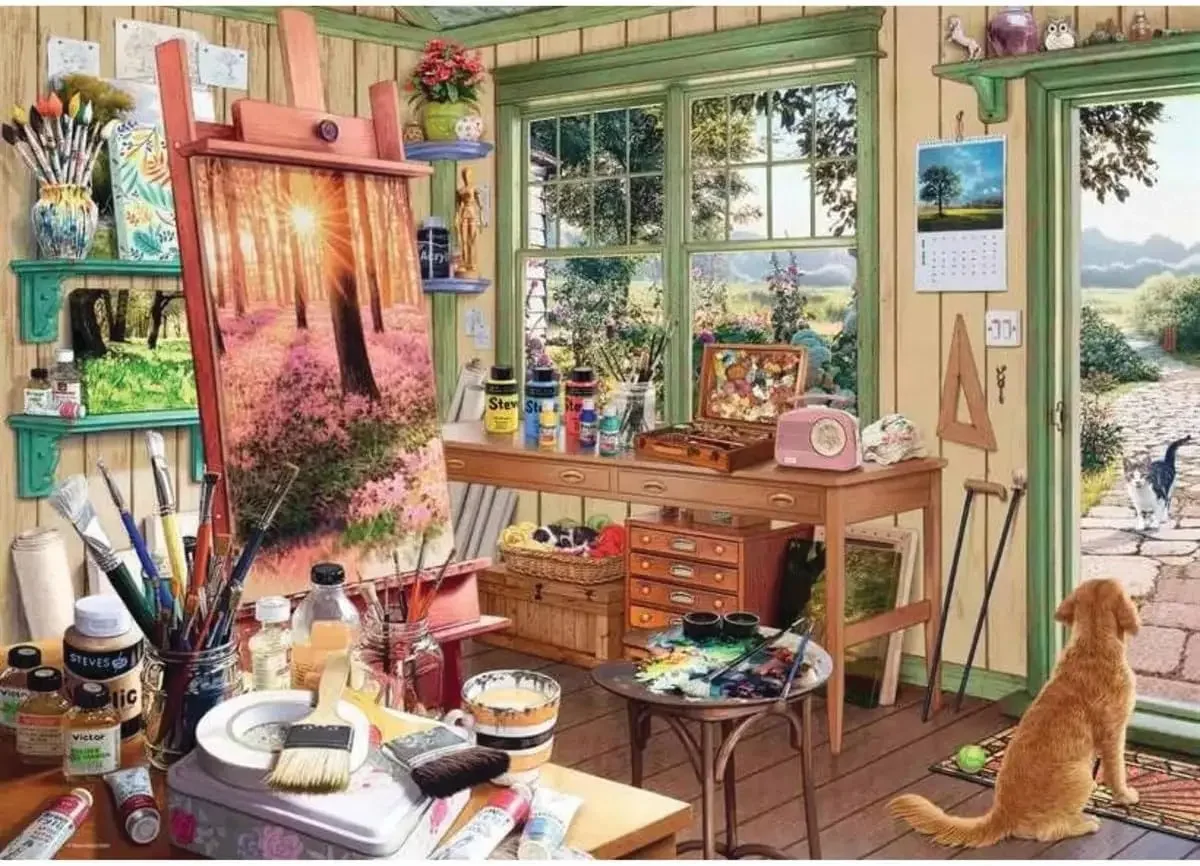 

Cozy Cottage 120/300/500/520/1000/1314 Pcs Wooden Puzzle for Gameroom Bedroom Livingroom Decor Relieve Stress Relax The Brain