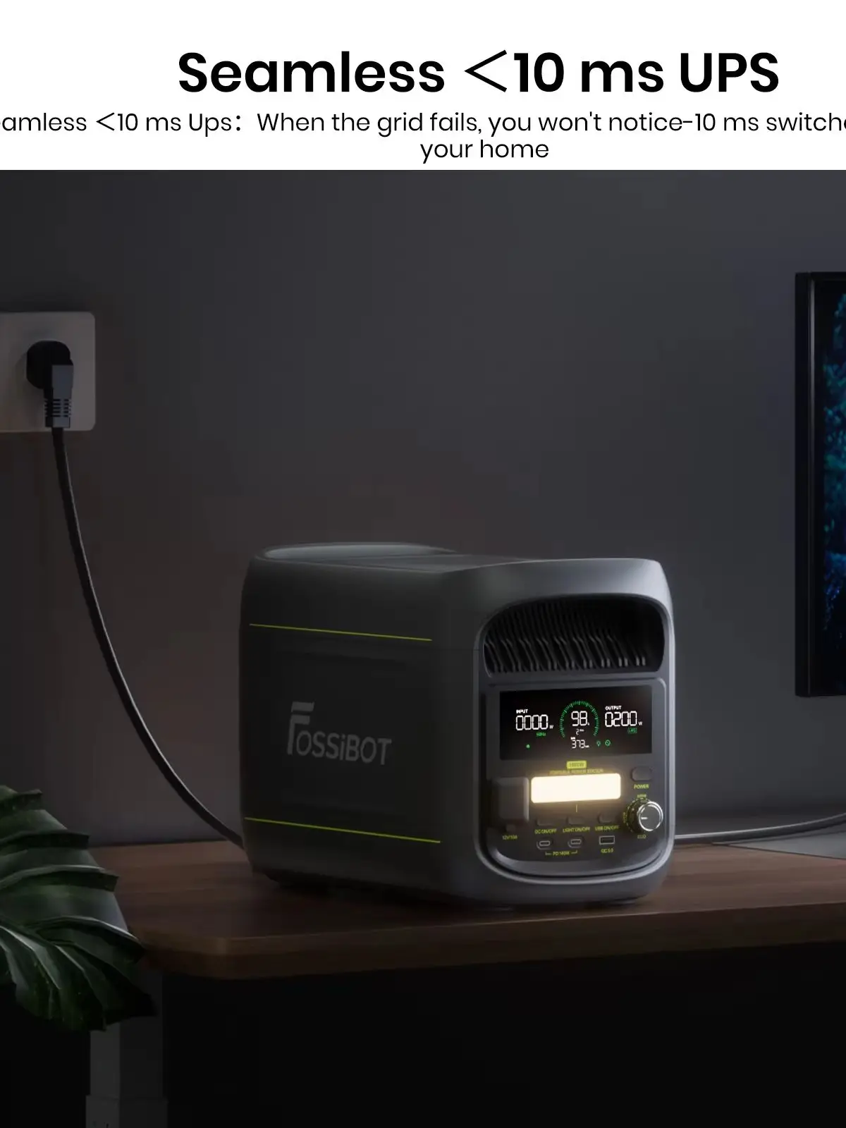 FOSSiBOT F1800 Tragbare Powerstation, 1024Wh LiFePO4, App-gesteuert, 1800W AC-Ausgang, ultraschnelles 1200W AC- & 500W Solar-Laden, Multi-Port USB/Type-C/Auto-Ausgang, leiser UPS mit