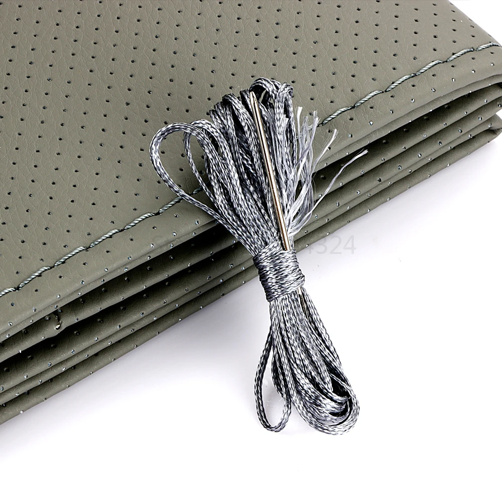 Lenkradbezug zum Aufziehen mit Nadeln und Faden, aus Kunstleder, Durchmesser 38 cm, Autozubehör. – Detail 8