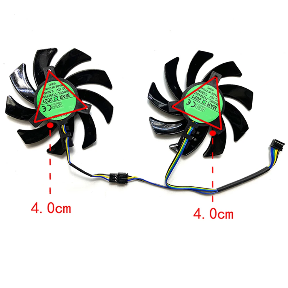 1 Pair Graphics Card Cooling Fans for POWERCOLOR RX7600 8GB Fighter Graphics Card