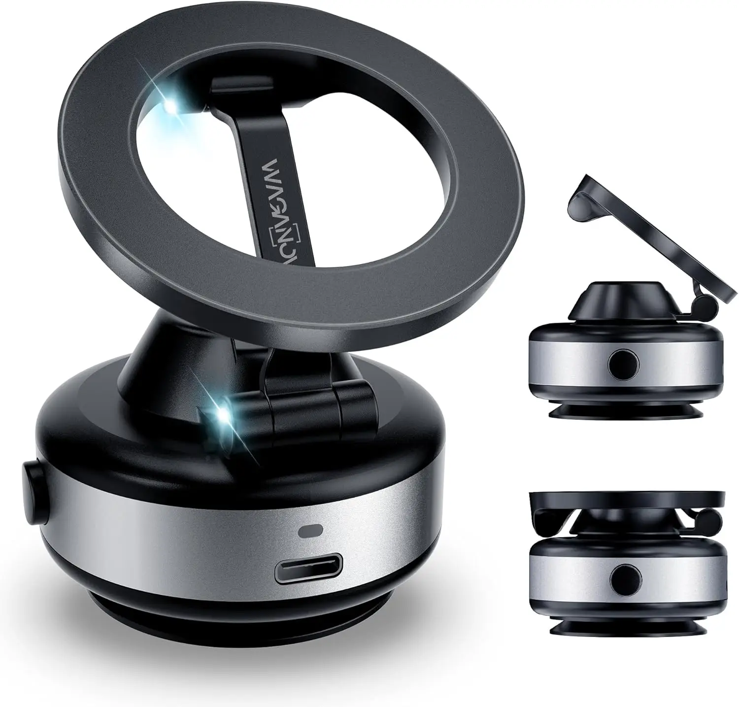 

Foldable Electric Vacuum Magnetic Phone Holder for Car, Home & Gym - Universal Fit for iPhone & Android