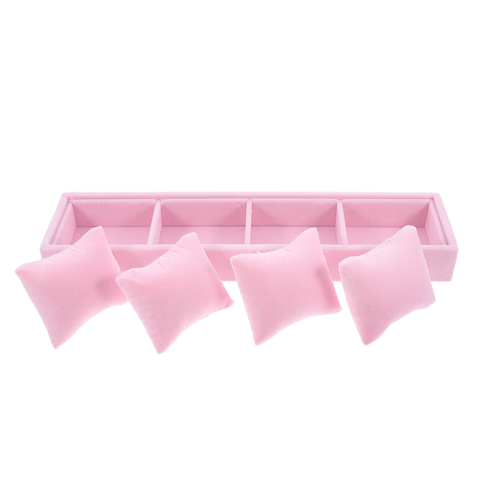 

Pink Watch Holder Tray Jewelry Organizer Bracelet Bangle Display Case Storage Box for Men Women Multifunctional Watch and