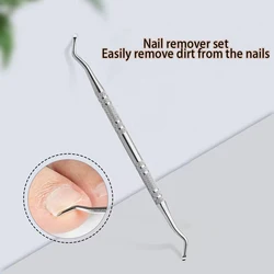 Stainless steel nail remover for removing and cleaning dirt in the nail groove, nail groove incher, foot cleaning tool 1/3 piece