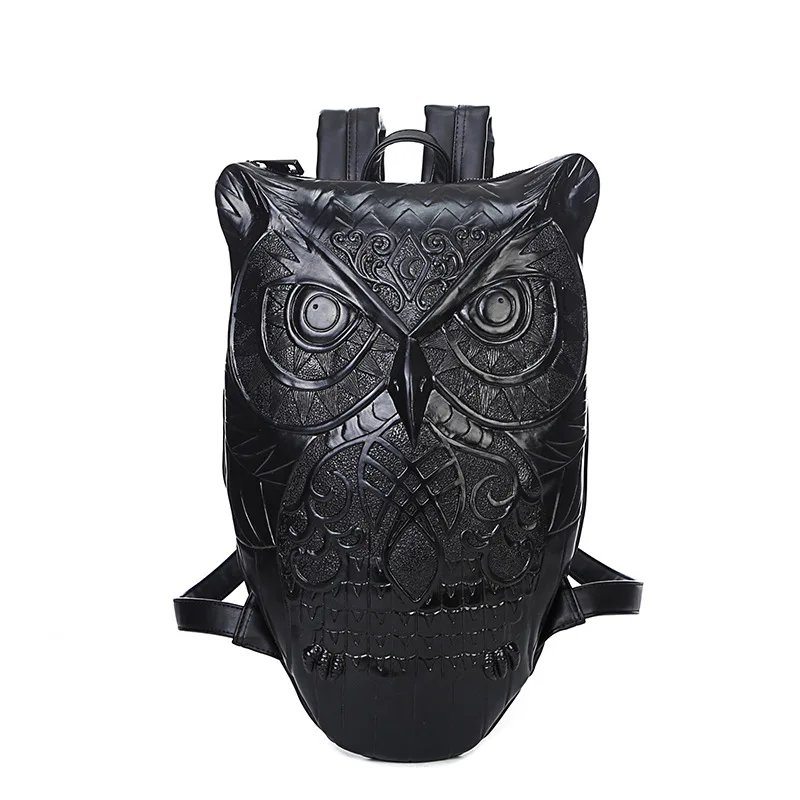 

Fashion 3D owl women backpacks large capacity high quality Waterproof Thichen leather backpack unisex big school bag Travel bags