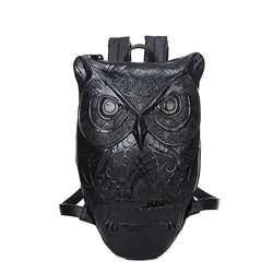 Fashion 3D owl women backpacks large capacity high quality Waterproof Thichen leather backpack unisex big school bag Travel bags