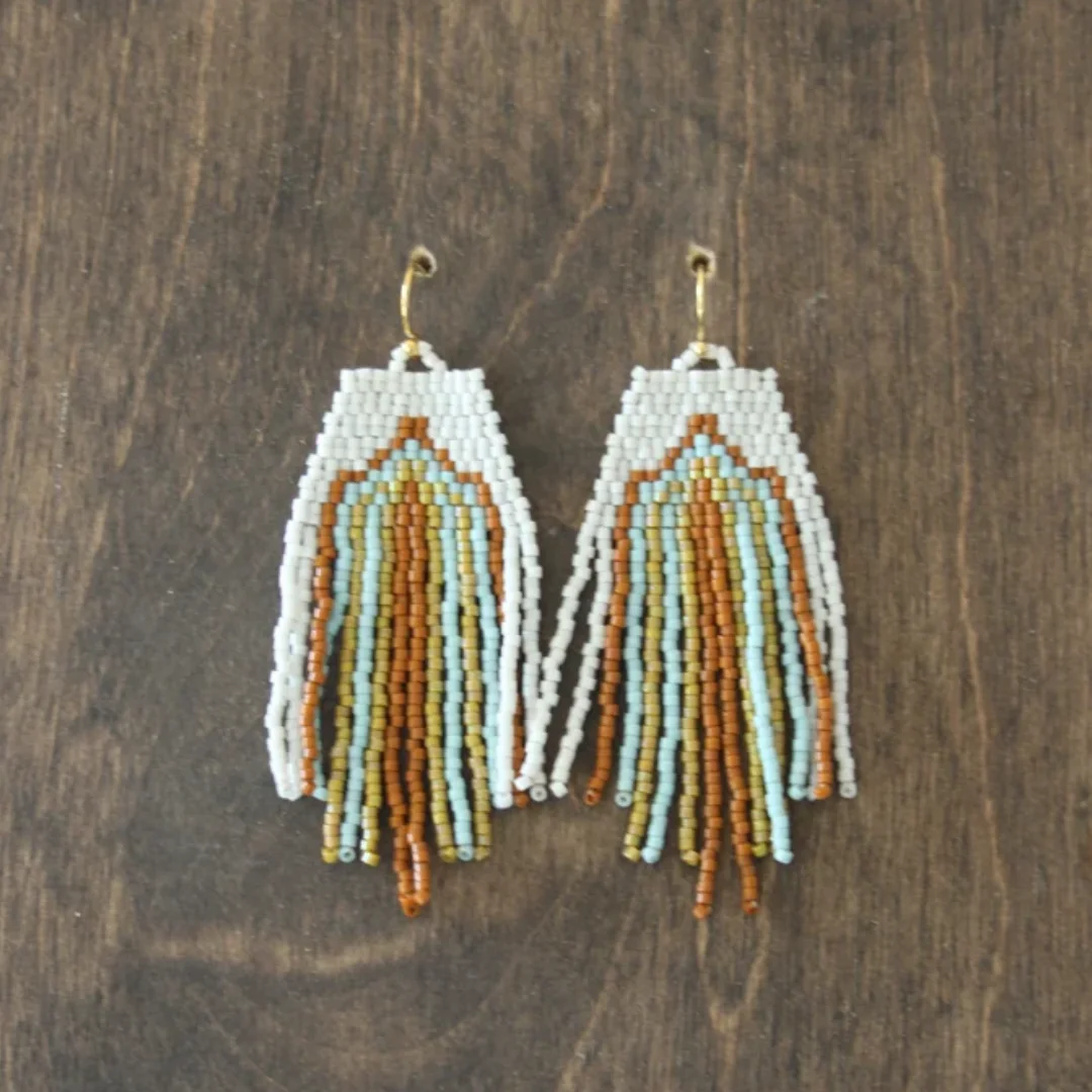 

Handmade Beaded Earrings Original Pattern Female Geometry "Retro" Bohemia Fashion Hand-woven Beaded Earrings for Women