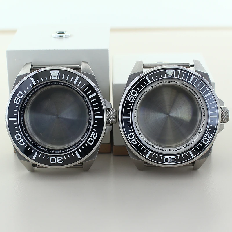 

Modified Samurai Diving Watch Case 43.8mm For Seiko NH35 NH36 NH38 NH34 4R36 Movement 28.5mm Dial Sapphire Crystal Ceramic Bezel