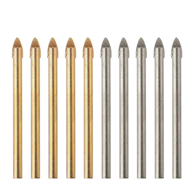 10 pezzi punta da trapano in vetro s 6mm punta da trapano triangolare in metallo multifunzione punte per piastrelle diamantate in metallo duro da parete apri foro in ceramica