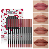 12 pcs Lip Liner Pencil Set Matte Lipliner Pencil Lipstick Waterproof Long Lasting Nude Contour Lipstick Pen Lip Tint Cosmetics