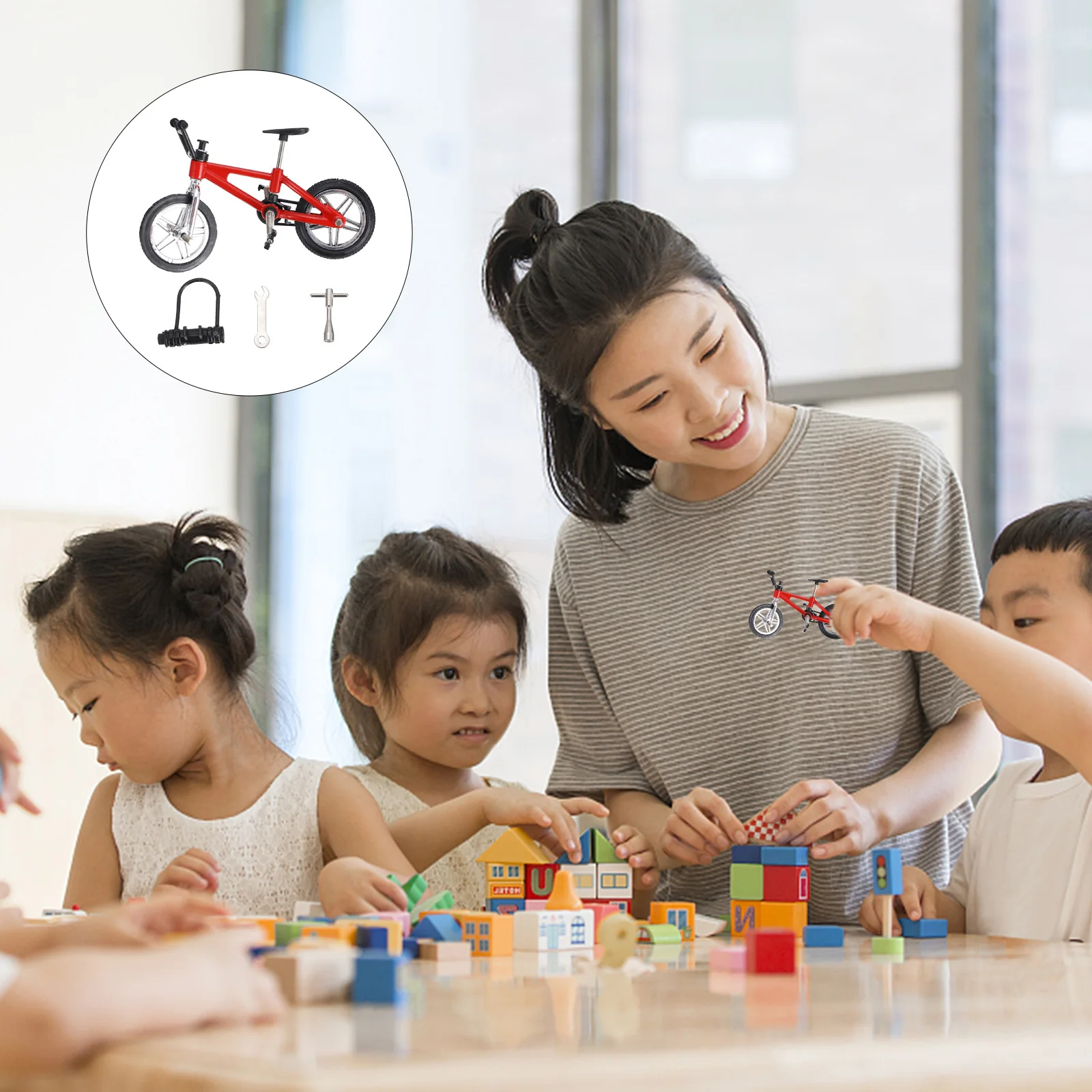 

1 set 1 Set Mini Bike Desktop Alloy Simulation Bicycle For Finger Bicycle Decoration Play Game Gift