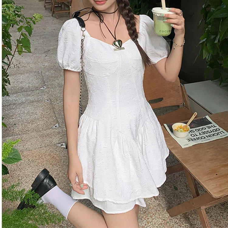 Summer New Style Doll Skirt Set Short Puffy Dress Lace Women's Fashion Two-Piece Suit Tea Break Spicy Girl Chinese Origin