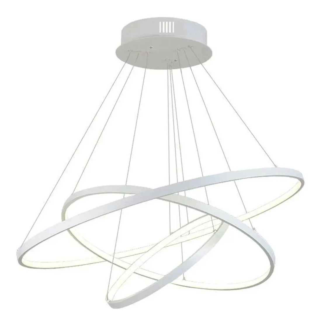 Chandelier Led Modern Pendant Rings 89W 3 Bow White Brinovar