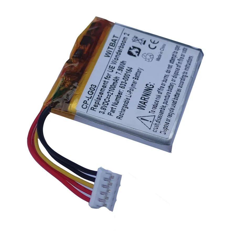 Compatible with Logitech UE Wonderboom 2 Bluetooth Speaker Battery 533-000154 3.8V 2100mAh