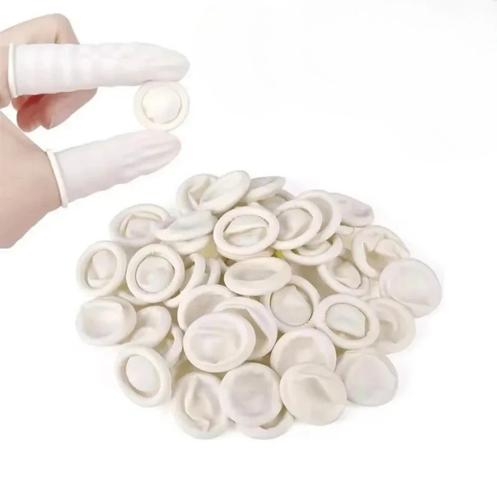 10/30PCS Anti-static Latex Finger Cots Non-slip Disposable Rubber Sleeves, Fingertip Protectors for Industrial Use