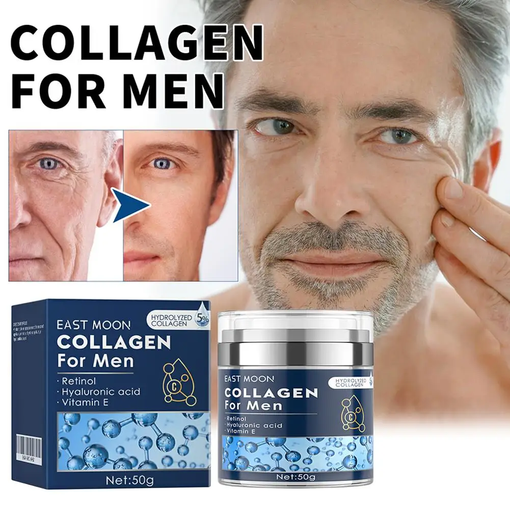 50g 6-in-1 Men Facial Moisturizer Cream Hydrating Revitalizing Collagen With Cream Anti Skin Particle & Face Wrinkle Care A D7F1