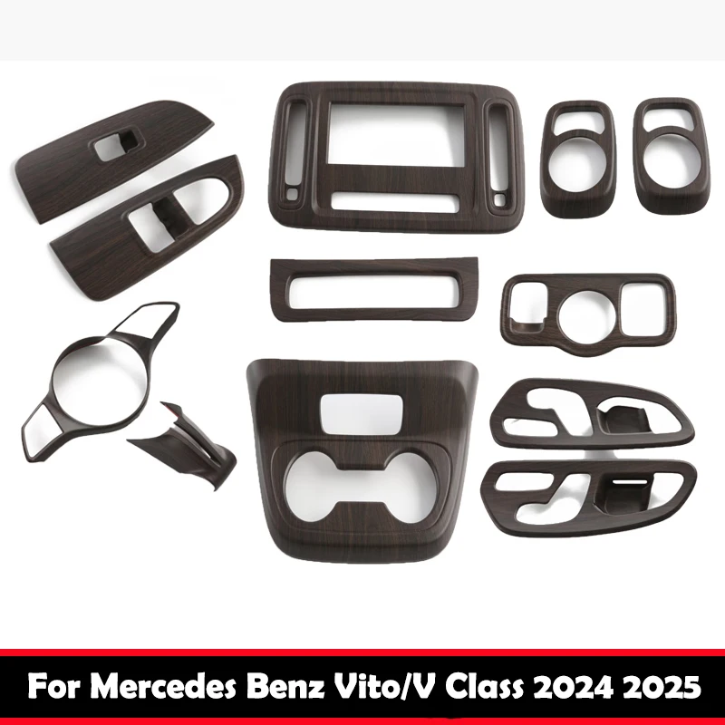 

LHD For Mercedes Benz Vito /V class 2024 2025 ABS wood door handle Window Switch Water Cup Holder navigation AC Decorate cover
