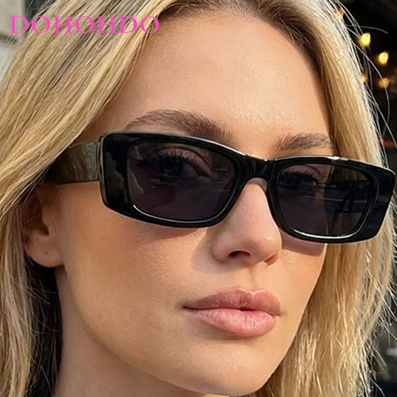 

DOHOHDO Fashion Vintage Sunglasses Women Luxury Brand Designer Sexy Small Frame Rectangle Sun Glasses For Female Travel Shades
