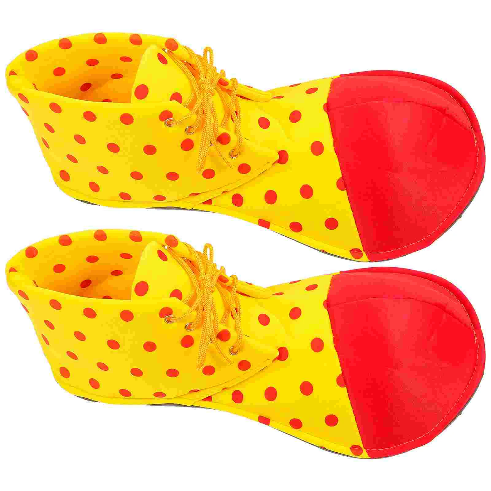 A Pair of Average Size Clown Shoes Dot Halloween Costume Clown Shoes for Women Men (Random Color) clown shoes adult men