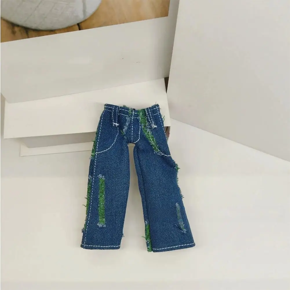 

Джинсы Babydoll, свободные широкие брюки в стиле ретро, модная крутая кукольная одежда для кукольных брюк, повседневная одежда, аксессуары V6P9