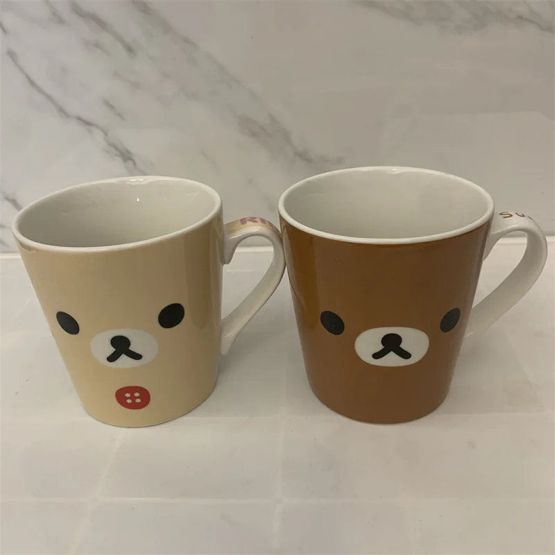 Rilakkuma Korilakkuma Ceramic Cup for Women Girls Kids Anime Bear Cute Kawaii Water Cups