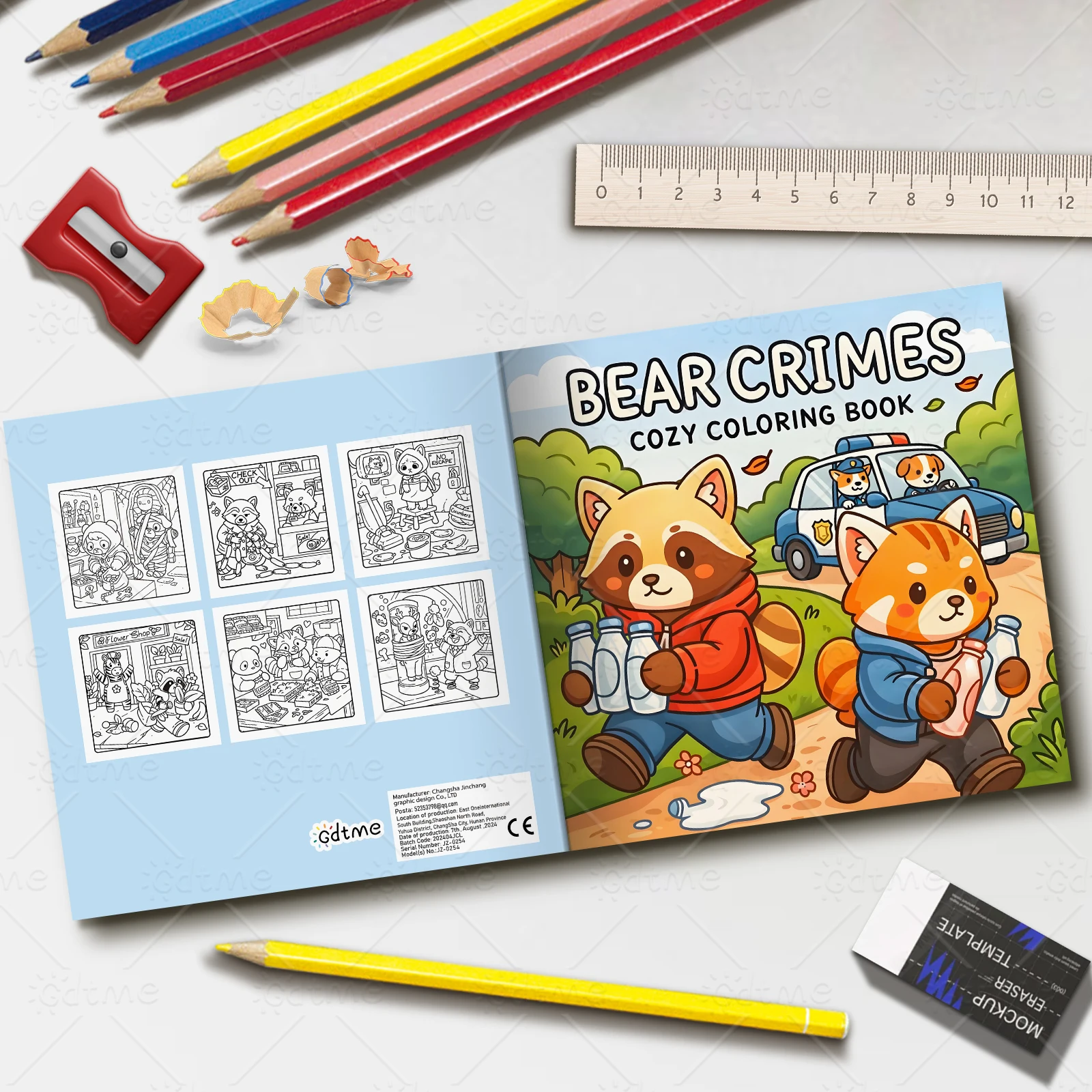 BEAR CRIMES Malbuch für Erwachsene mit niedlichen, gemütlichen täglichen Aktivitäten zur Entspannung (Cozy Spaces Coloring) – Detail 2