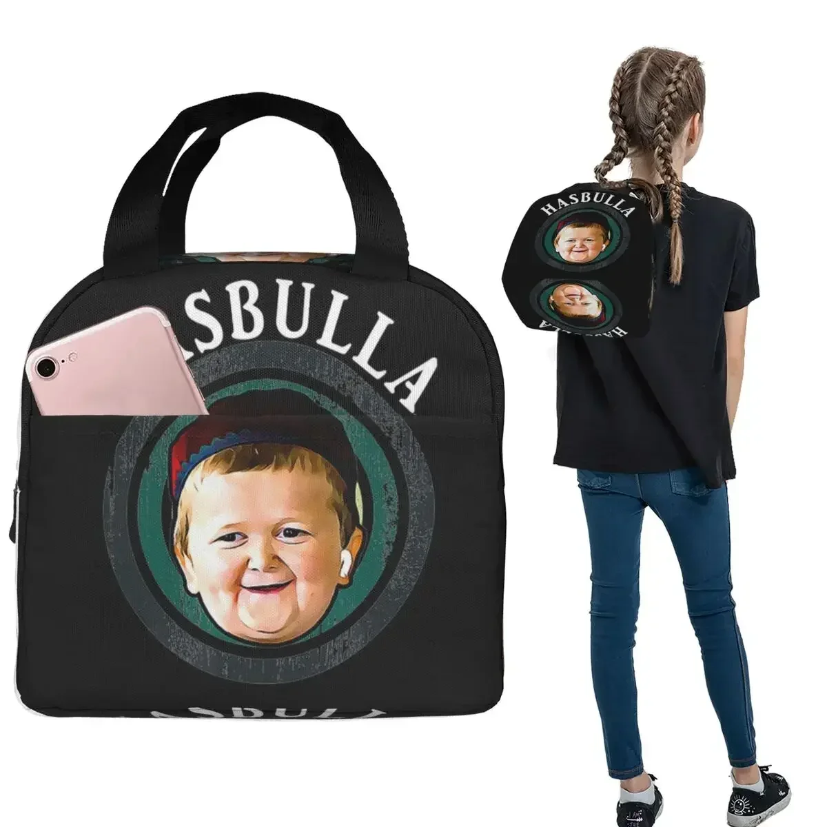 Funny Hasbulla Magomedov Hasbullah Smile Classic Insulated Lunch Bag for Women Kids Portable Food Boxes Thermal Lunch Box Tote