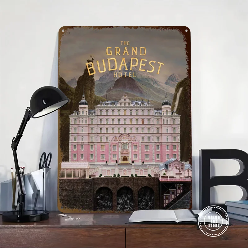 The Grand Budapest Hotel Metal Poster Custom Wall Art Retro Vintage Tinplate Signs for Bathroom Decor Room Decoration Garage