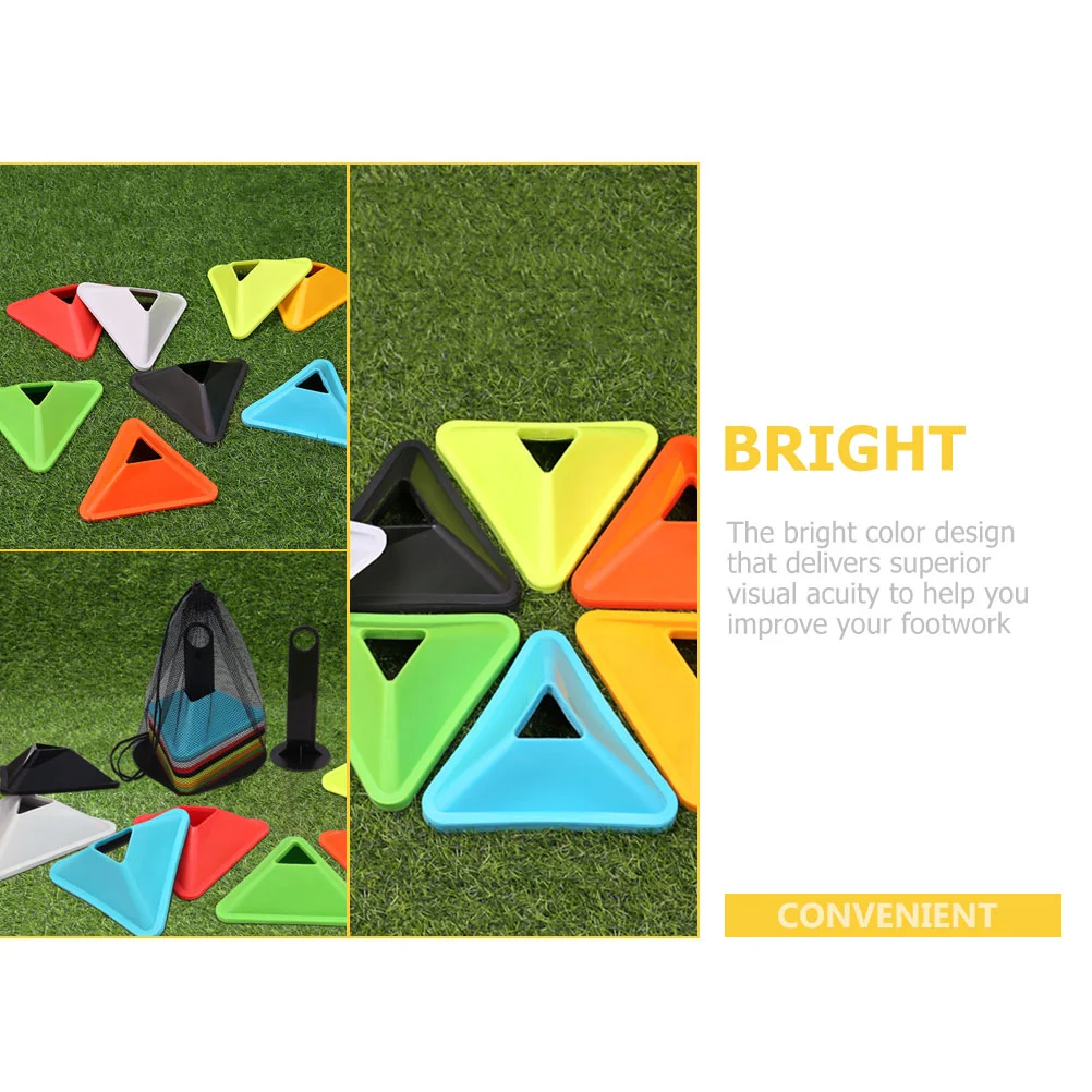 8 Pcs Soccer Logo Plate Training Obstacle Disc Cone Triangle Round Pe Fitness Road for Cones