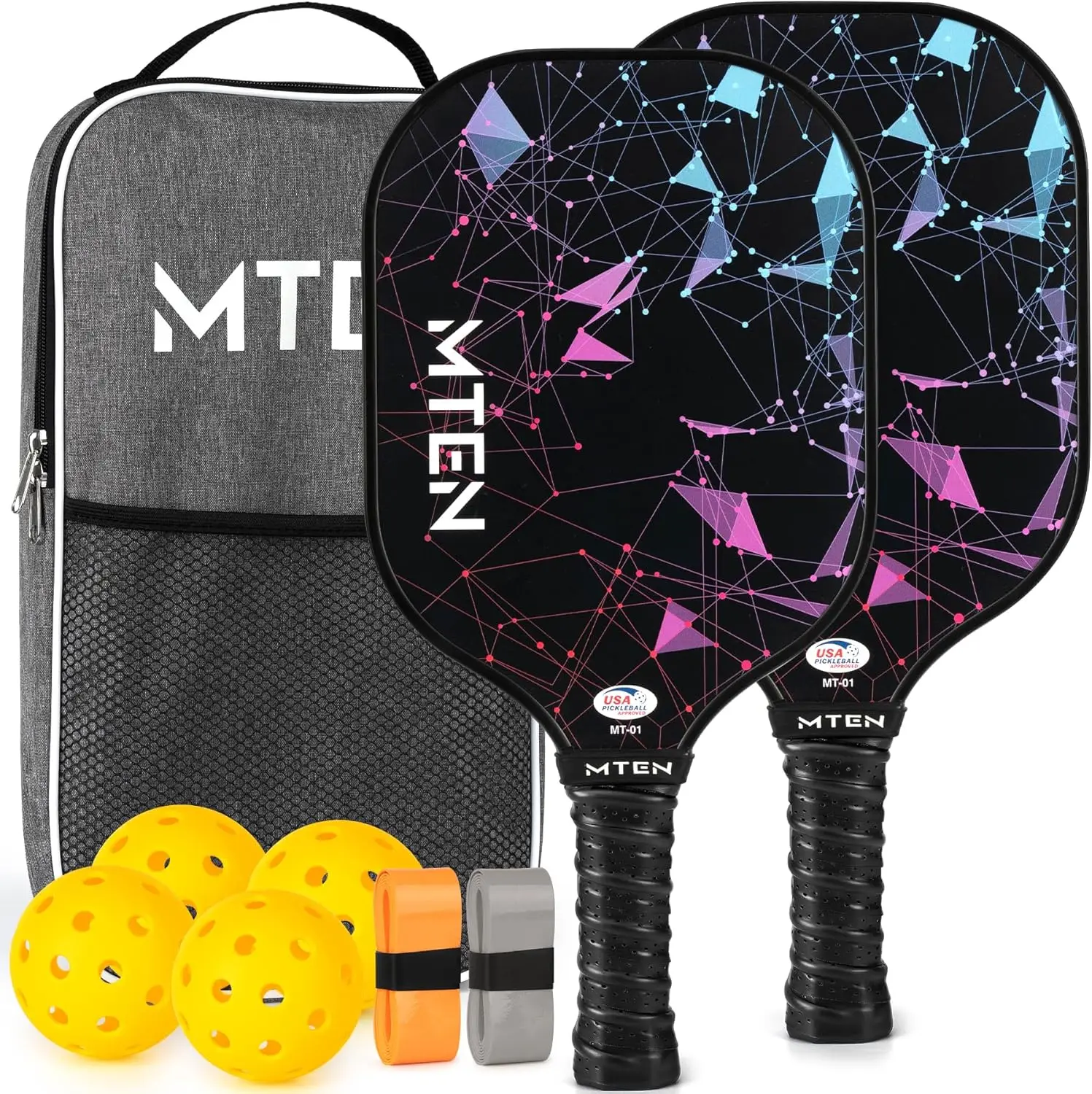 

Pickleball Paddles Set of 2 or 4, USAPA Approved Fiberglass Surface Rackets for Men & Women, Lightweight with Honeycomb Core