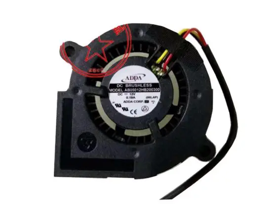 

АДДА AB05012HB 200300 DC 12V 0.19A 50x50x20mm 3-проводной охлаждающий вентилятор для сервера