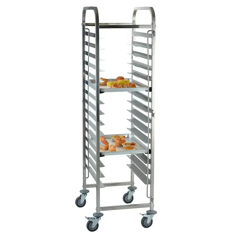 40*60 Baking Oven Trays 15 Pan Rotary Oven Bread Rack Trolley Cart