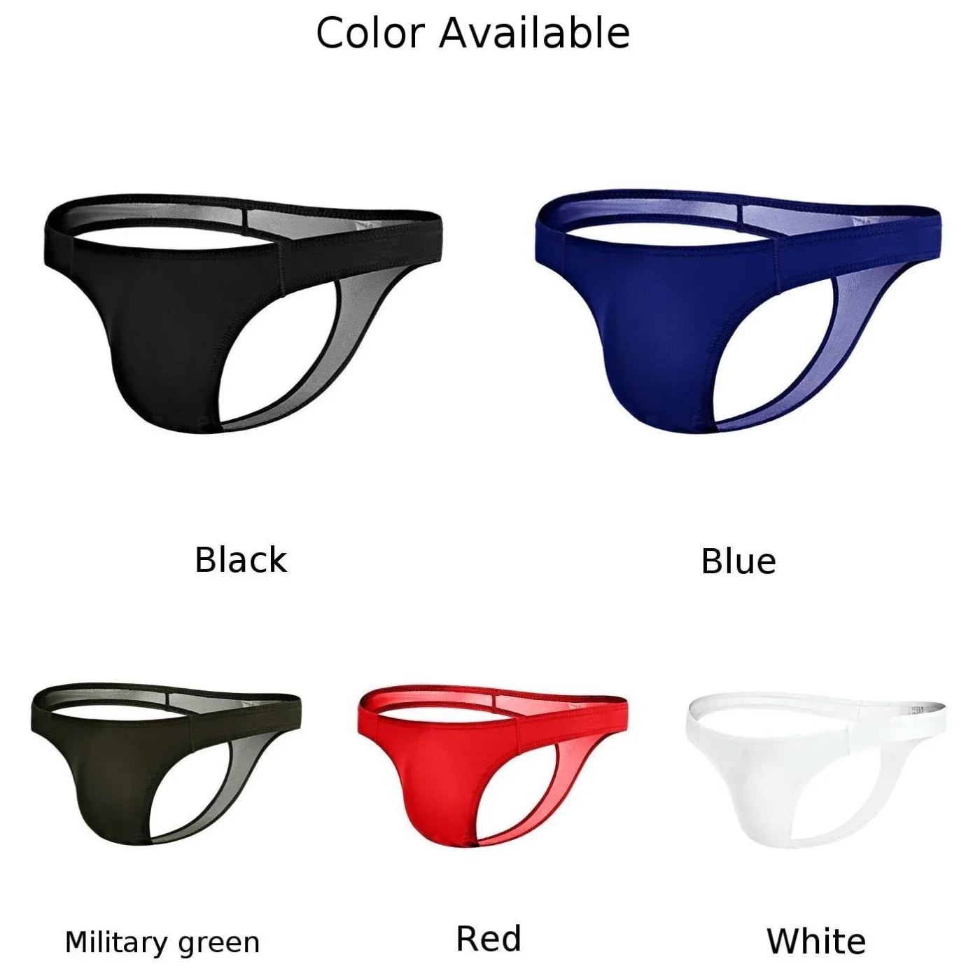 Men's Sexy T-Back G-Strings Low-Waist U-Convex Pouch Panties Thongs Underwear Soft Homme Lingerie Briefs Elastic Underpants