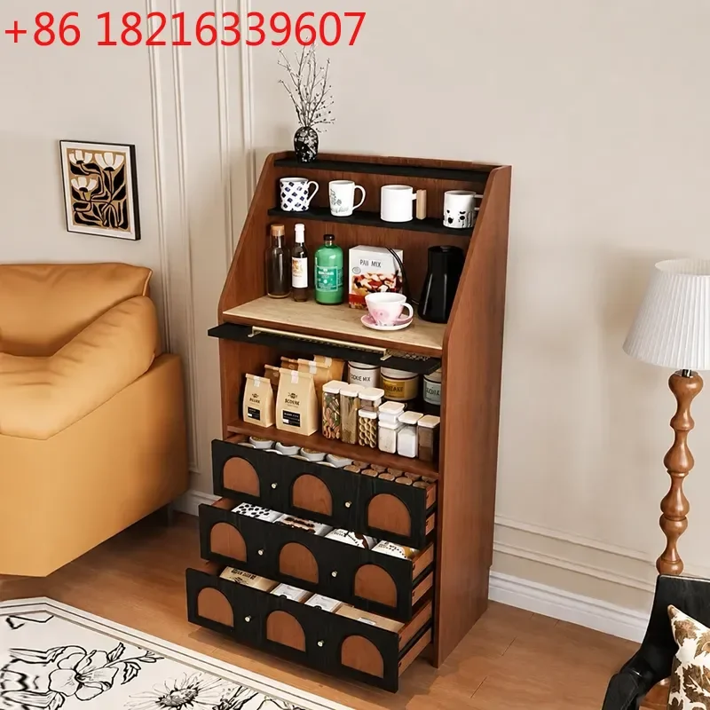 YAO Retro Solid Wood Bucket Cabinet Bedroom Storage Living Room Wall Unit TV Stand Small Side Table