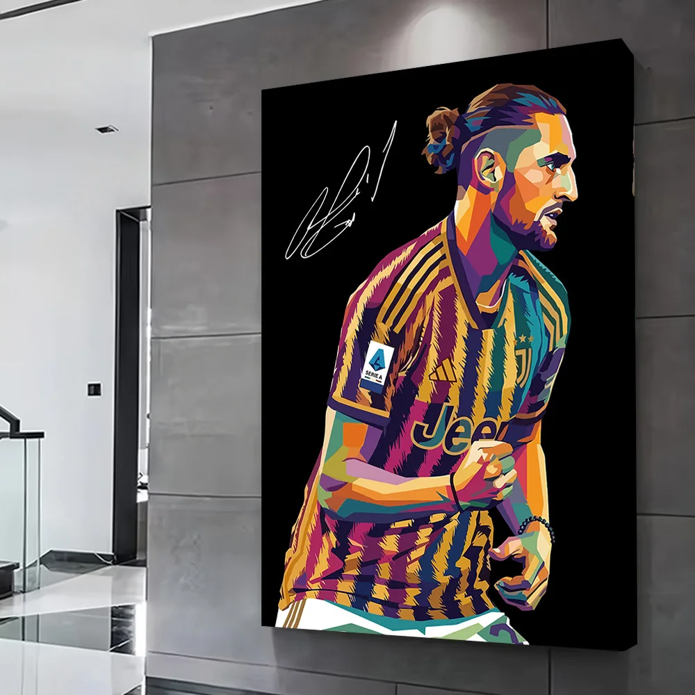 Adrien Rabiot Football Player Portrait Printing Poster Custom Pictures Wall Art Canvas Painting Gift for Wand Deko Home Decor